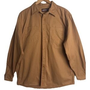 Jesse James Industrial Workwear Button Shirt Mens Large Brown West Coast Chopper